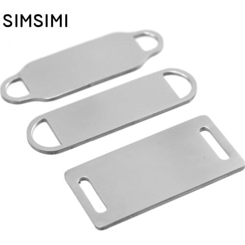 100% Stainless Steel Blank Plate For Bracelet Metal Plates For Engraving Connector For Bracelet High Polished Wholesale 50pcs