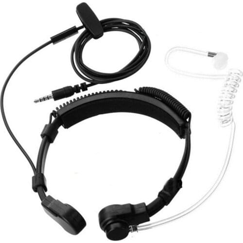 3.5mm Adjustable Throat Mic Earphone Microphone Covert Acoustic Tube Earpiece Headset With Finger PTT for iPhone Android Mobile