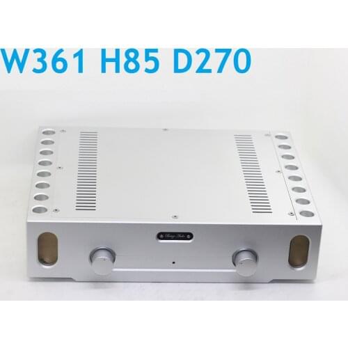 Luxury Silver Preamplifier W361 H85 L270 All Aluminum CNC Heat Sink Amplifier Case DIY Rear Class A Chassis Enclosure BZ3608B