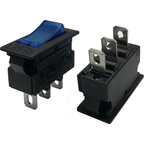 Manual 16A blue Light Black Housing Overload Protection Rocker Switch Snap In Circuit Breaker