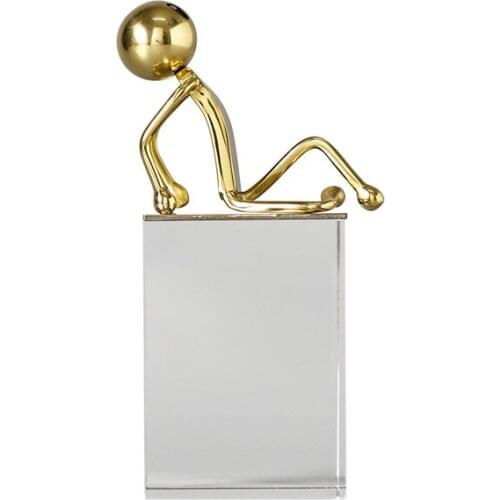 Nordic Home Decore Light Luxury Copper Crystal Ornaments Living Room Decoration Photo Desktop Crafts Decorations for Home