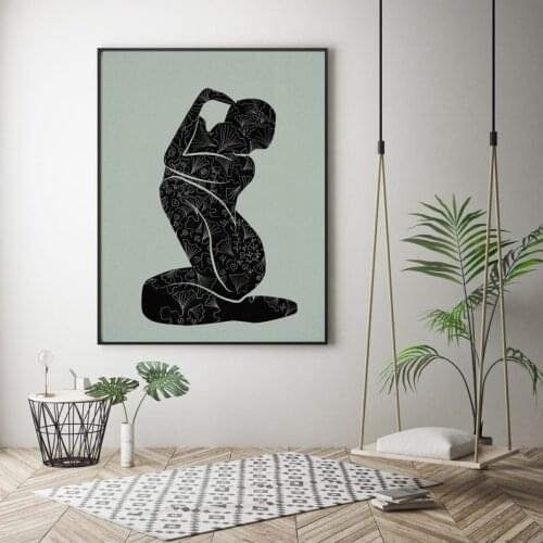 Modern Abstract Female Silhouette Wall Art Canvas Painting Picture Poster and Print Gallery Home Decor No Frame