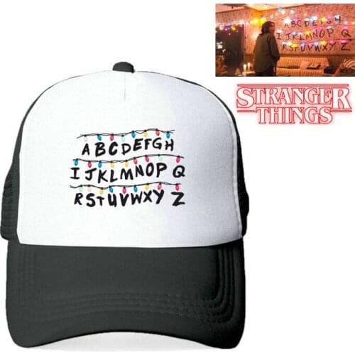 Stranger Things Cosplay Drama Dustin Snapback Caps Twenty-six Letters Movie Hats Adult Kid Fancy XMAS Lantern Trucker Hats YY441