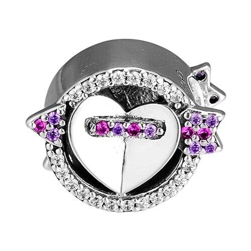 Sparkling Arrow & Heart Beads for Charms Bracelets Women Valentine Day Silver 925 Jewelry Fashion DIY Beads for Jewelry Making