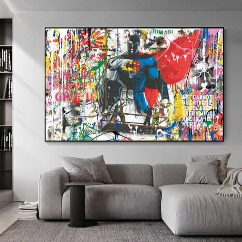 Street Graffiti Art Pictures Abstract Canvas Painting Running Man Children Wall Art Posters and Prints Modern Bedroom Home Decor