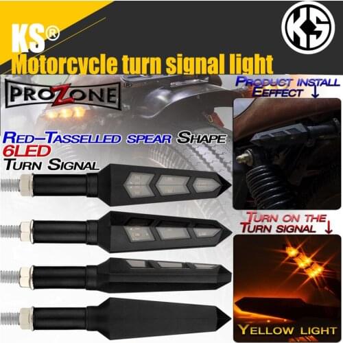 2PCS Universal LED Motorcycle Turn Signal Light Motorcycle Accessories Diamond-shaped Turn Signal Lights 6LED Turn Signal Lights
