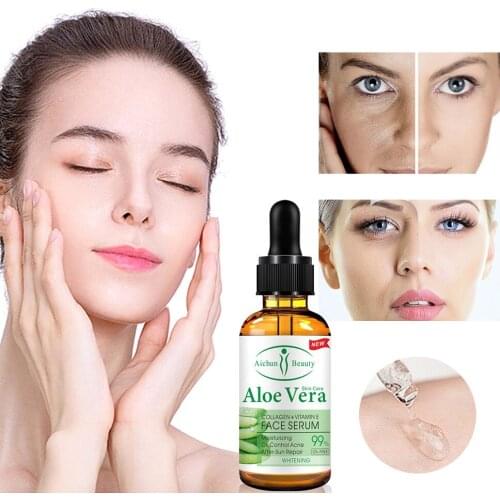 30ml Aloe Vera Moisturizing Firming Desalination Facial Hyaluronic Acid Solution Liquid Serum Anti-aging Whitening Face Serum