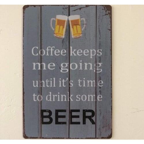 Coffee Beer Drink Plaque Vintage Metal Tin Signs Home Bar Pub Garage Gas Station Decor Plates Man Cave Wall Sticker-Tin Sign