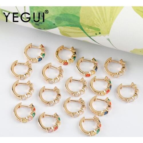 YEGUI M1026,jewelry accessories,clasp,18k gold plated,copper metal,zircon,charms,jewelry making,hooks for necklace,10pcs/lot