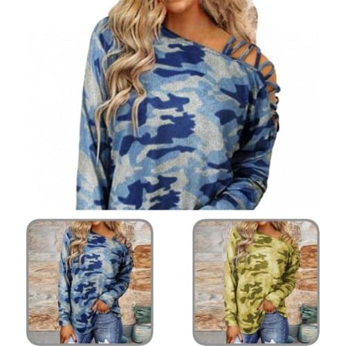 Anti-shrink Casual Long Sleeve Crossed Straps Female Blouse Crossed Straps Shirt Hollow Out for Dating