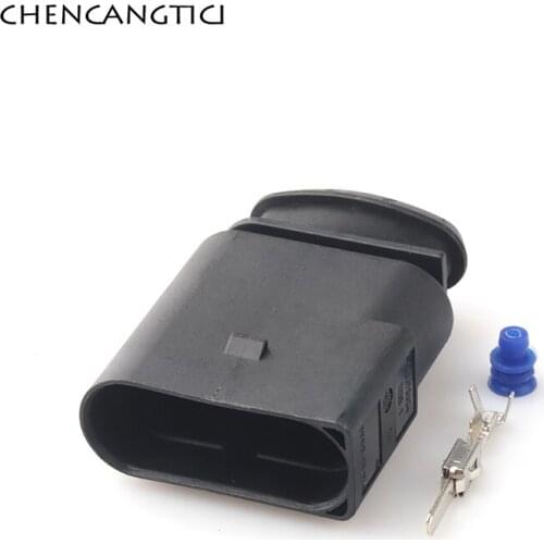 2 Sets 4 Pin Way Waterproof Auto Wire Connector Ignition Coil 3.5 MM Male Sokcet Plug For Audi VW Passat SKODA Ford 1J0973824