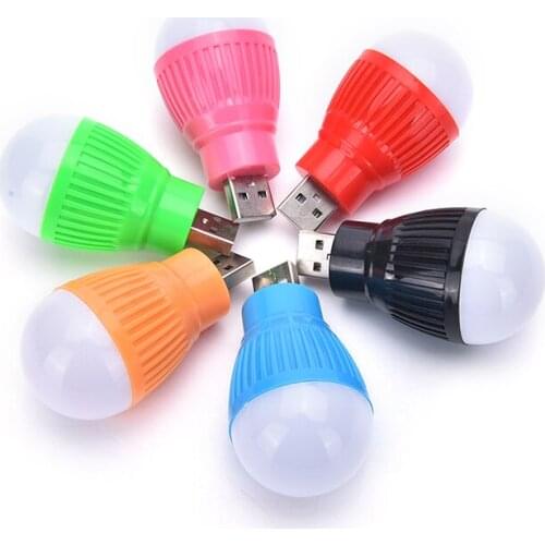 1 Pcs Pop USB Mini LED Cool White Night Light Bulb For Portable Reading Flashlight Outdoor Light Color Random