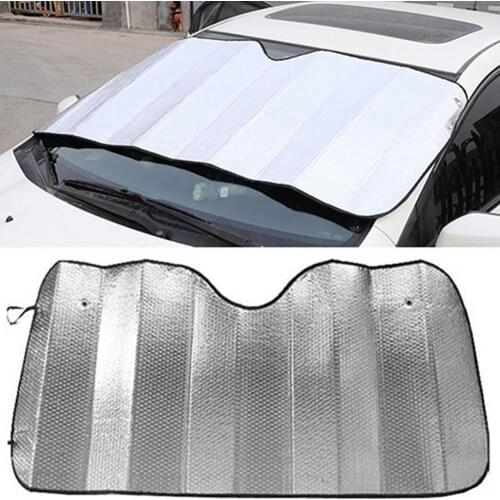 1Pc Foldable Car Windshield Visor Cover Front Rear Block Window Sun Shade Windshield Sunshades Silver Foam