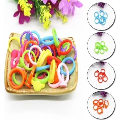 100pcs Wholesale Plastic Ring Setting Base Blank Jewelry Parts With 14mm Flat Pad for Cabochons DIY Making Accessories