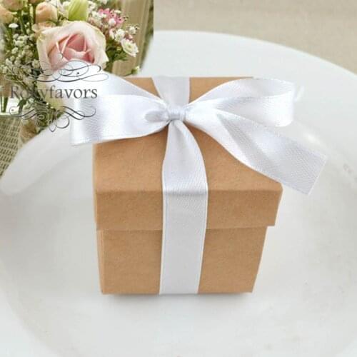 70PCS 2PC 5cmx5cmx5cm Rustic Craft Candy Boxes Wedding Reception Gifts Favor Boxes Anniversary Sweet Package Event Gifts Holder