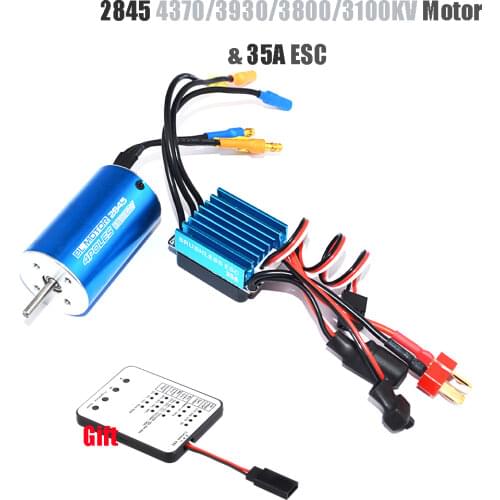 Rc 2845 4370/3930/3800/3100KV Brushless Motor+ 35A Brushless ESC + Program Card For 1/14 1/16 1/18 RC Car