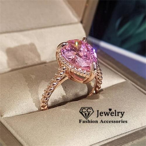 CC Pink Rings For Women Silver Engagement Wedding Ring 925 Fine Jewelry Luxury Engagement Party Accessories Drop Shipping CC3223