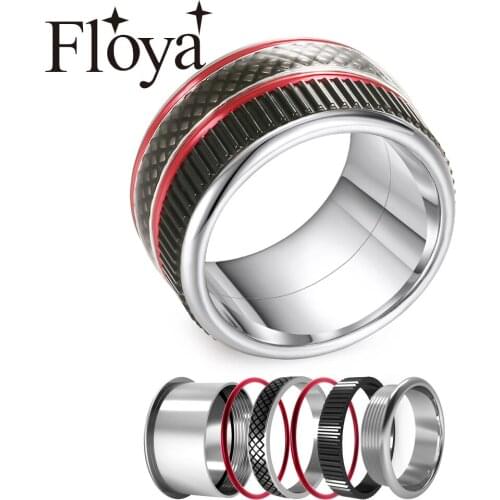 Crem Black Turning Rings For Women Vampire Band Rotatable Interchangeable Ring Femme Bijoux Making Supplies