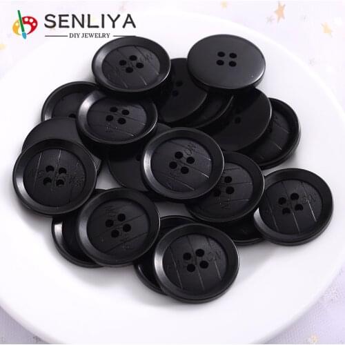 20-100Pcs/Pack 15mm-25mm 4Holes high grade Brown/Black Resin Scrapbooking Decorative Suit buttons For Diy Apparel Accessories