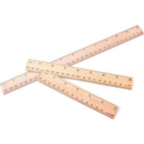 15cm 20cm 30cm Wooden Ruler Metric Rule Precision Double Sided Measuring Tool Learning&office Stationery