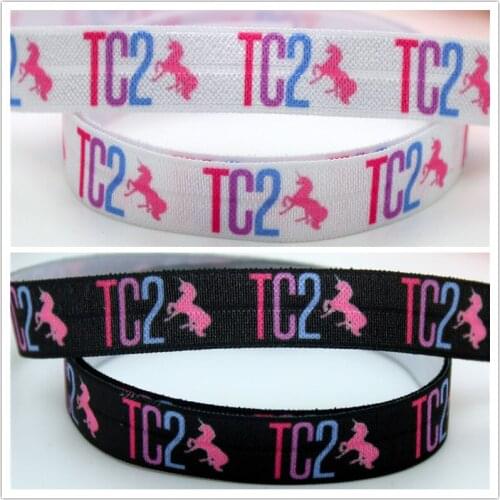 DUWES 5/8'' Free shipping Fold Elastic FOE TC2 printed headband headwear diy decoration wholesale OEM D586