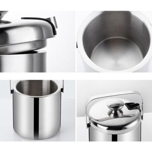 13MA Double-Wall Stainless Steel Insulated Ice Bucket with Lid Tong Handle for Home Bar Chilling Beer Champagne Wine