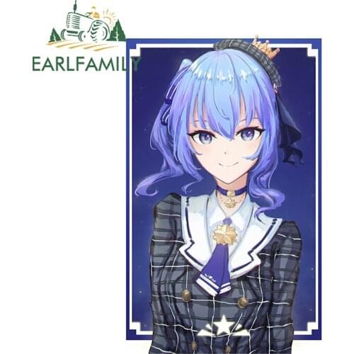 EARLFAMILY 13cm x 8.2cm for Hololive Anime Girl Car Sticker Scratch-Proof Waterproof Decal Laptop Surfboard Car Door Protector