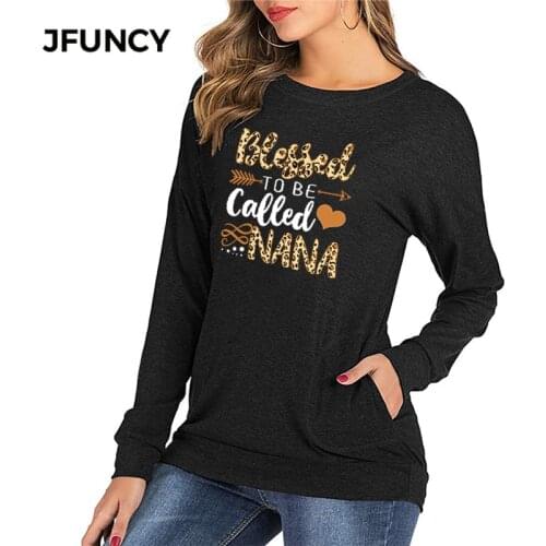JFUNCY 2020 Autumn Women Long Sleeve T Shirt Loose Woman Tees Tops Plus Size Casual Lady Pullover Female T-shirts