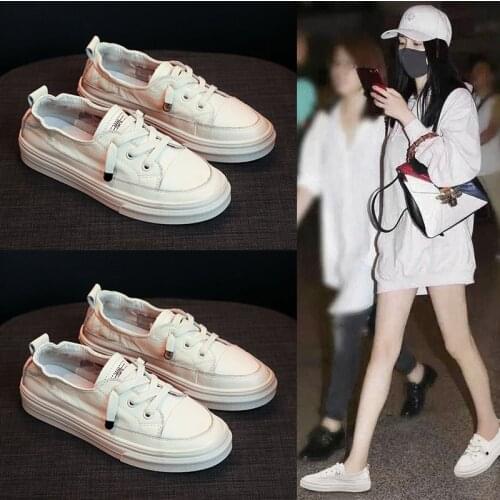 HOT Women Sneakers Fashion Breathble Vulcanized Shoes leather Platform Lace up Casual White Tenis Feminino Zapatos De Mujer