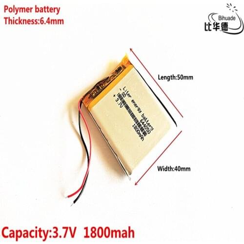 Liter energy battery Good Qulity 3.7V,1800mAH 644050 Polymer lithium ion / Li-ion battery for tablet pc BANK,GPS,mp3,mp4