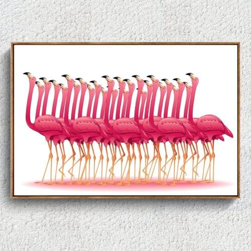 Flamingo Minimalist Nordic Decorative Canvas Painting Hotel Club Sofa Background Winter Wonderland Decorations animal print