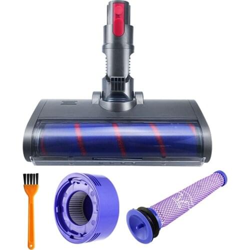 Soft Roller Head Quick Release Electric Floor Head for Dyson V7 V8 V10 V11 Vacuum Cleaner Parts with Filter
