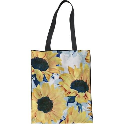 NOISYDESIGNS Sunflower Prints Girls School Bag Ladies Shoulder Large Shopping Women Canvas Clutch Bags Handbags Dropshipping