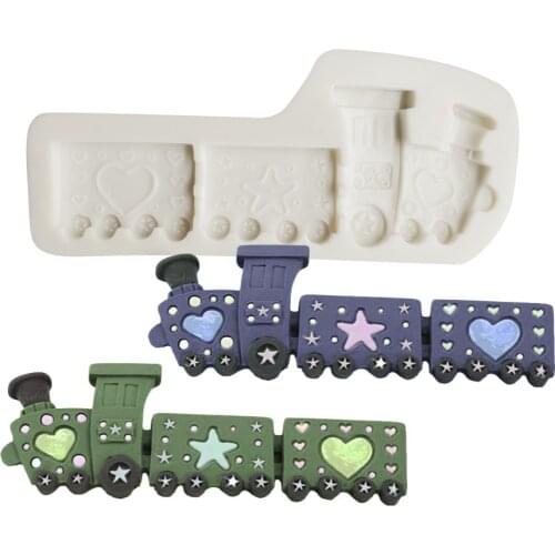 2021 New Cartoon Toy Train Silicone Cake Mold Chocolate Fondant Molds Train Silicone Cake Mould Wholesale Drop Shipping