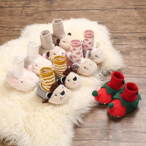 Newborn Baby Footwear Booties For A Boy Girls Cartoon Animal Winter Keep Warm Boots First Walkers Infant Prewalker Trainers