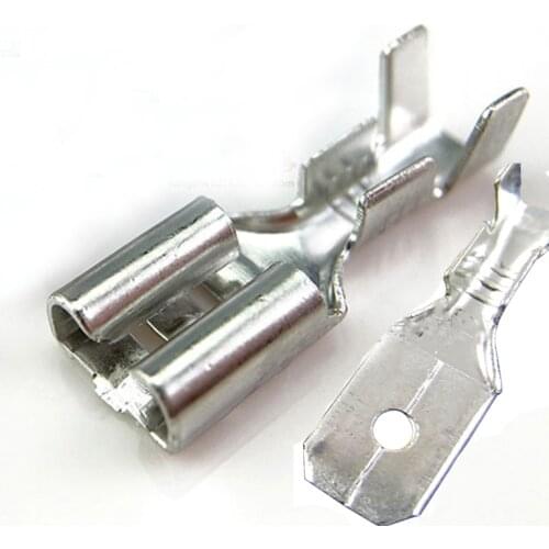 100PCS/100Pairs Male/Female Spade Crimp Terminals Electrical Wire Wrap Connector 2.8mm 4.8mm 6.3mm for 22-16 AWG 0.5mm2-1.5mm2