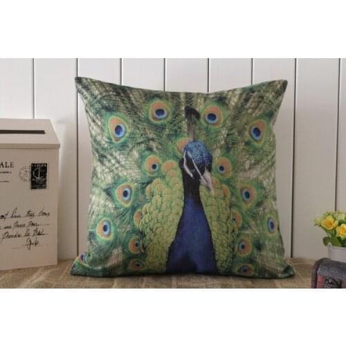 Peacock pillow cover, European court style animal cartoon Peacock throw pillow case pillowcase wholesale