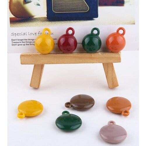 Vintage style Solid color round shape 40pcs/lot resin charms diy jewelry necklace/earrings for women pendants accessory