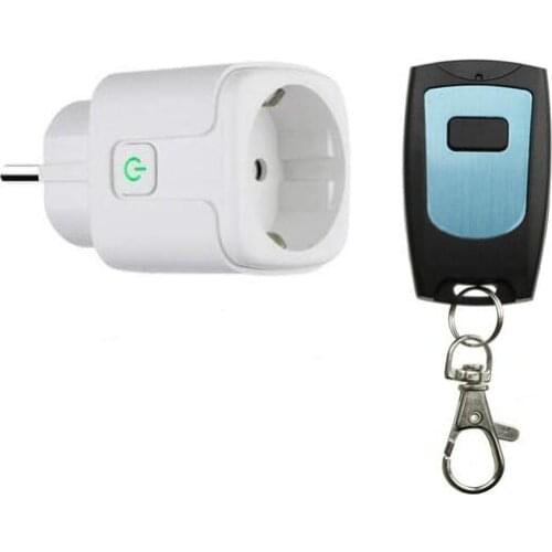 RF Remote control socket AC 220v European standard plugs with transmitter distance 10m EU Standard 433mhz power on