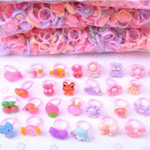 Adjustable Cartoon Rings For Girls Dress Up Accessories Party Kids Toy Cute Kids Girl Gift