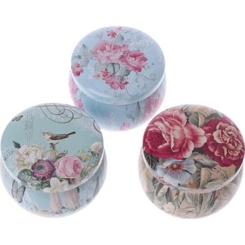 Retro Round Tin Box Tea Candy Jewelry Coin Cans Storage Makeup Container Case Candle Holder Wedding Favor Gifts