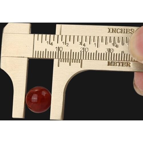 Retro Brass Vernier Calipers Mini Dual-Scale Sliding Gauge Pocket Portable Ruler Portable Measure Accurately Tool