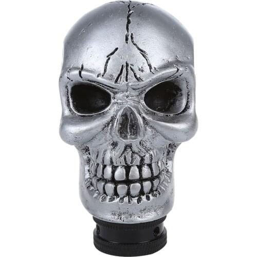 Gear Shift Knob Universal Car Manual Gear stick Shift Shifter Lever Knob Wicked Carved Skull refit + 3 Plastic Connectors