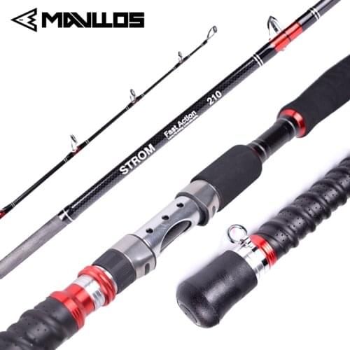 Mavllos STROM II Fast Action Boat Rod 2.1m 3 Sections Lure Wight 70-250g MH Power Holding 30-50LB Saltwater Jigging Fishing Rod
