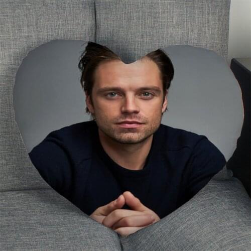 Sebastian Stan Actor Pillow Slips Heart Shape Pillow Covers Bedding Comfortable Cushion/Good For Sofa/Home/Car Pillow Cases