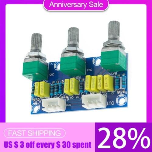 XH-M802 Passive Preamplifier Board HiFi Preamp Module with Treble Bass Tone Volume Control