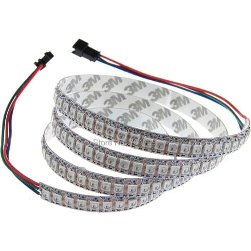 1M long 144leds/m WS2812B(5050 rgb led with WS2811 IC built-in) led pixel strip,DC5V,non-waterproof;white PCB