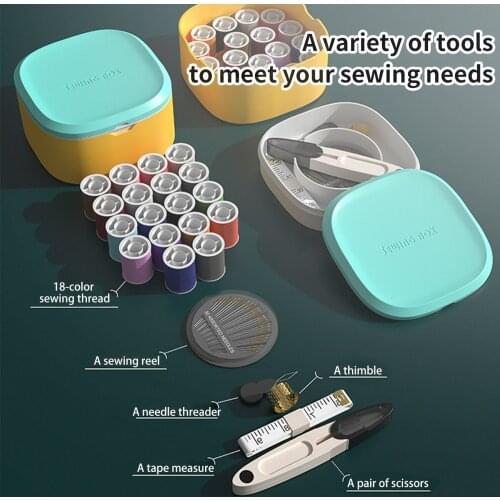 Portable Sewing Kit Travel Sewing Box Needle Thread Scissor Storage Bag Box Multi-functional Home Sewing Tools