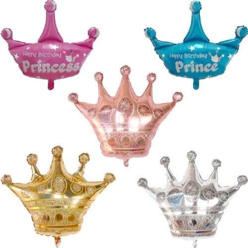 10/20/50Pcs Large Gold Crown Foil Balloons Prince Princess Baby Shower 1st Birthday Coroa Party Baloon Decorations Air Globos