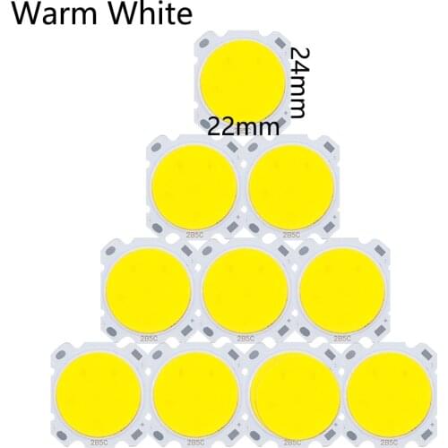 10PCS a lot 3W 5W LED Chip Cold White 24*22mm LED COB Light Bulb Light For Spotlight Down Lamp Lighting Accessories DIY Green